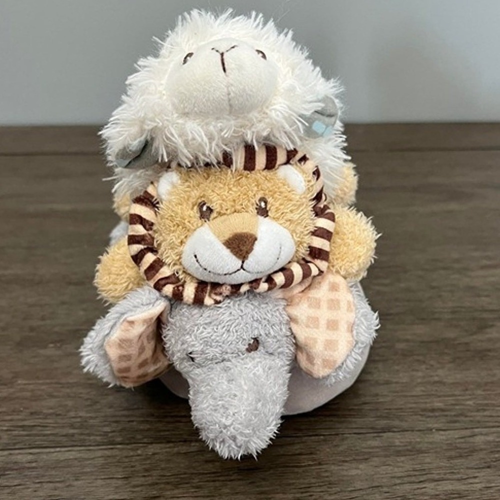 Walgreens Stacking Ring Stuffed Animal Plush Set Sheep Lion Elephant Toy